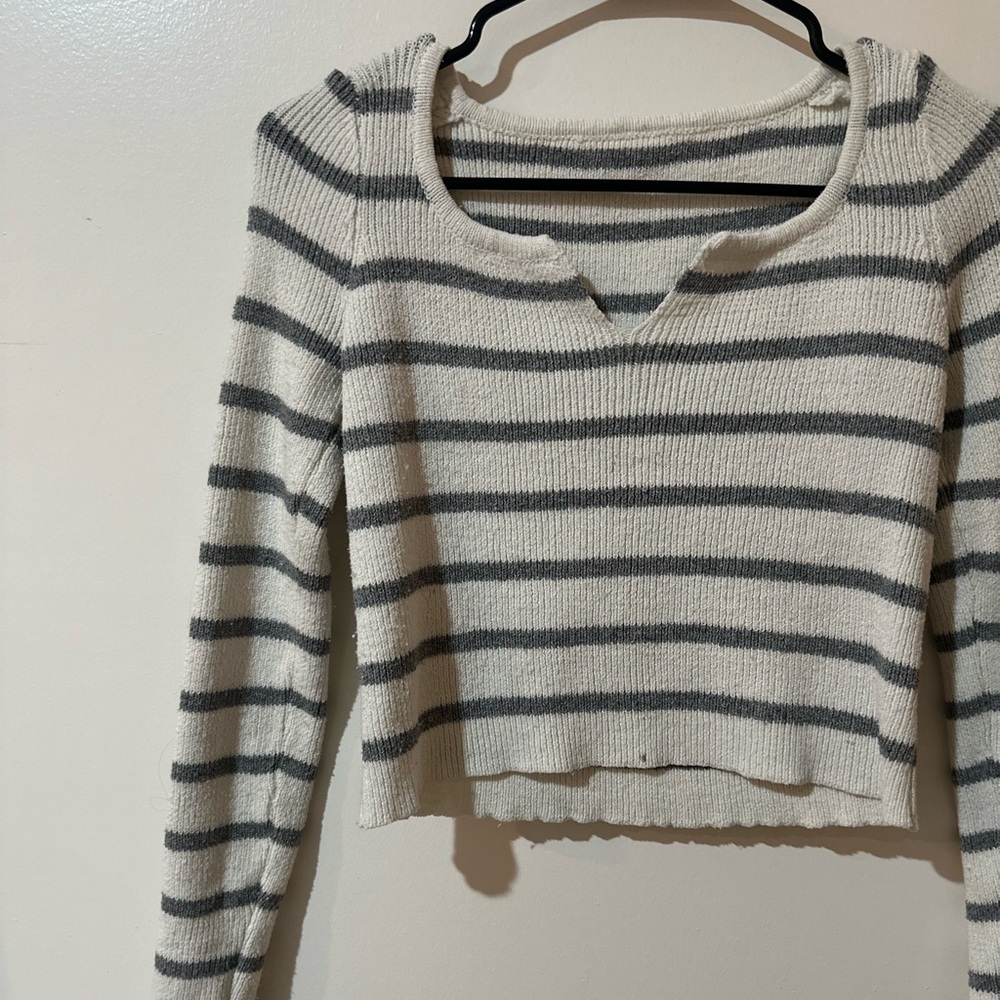 Striped cropped sweater